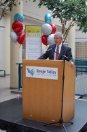 Councillor Ainslie speaking at the Tree of Life Campaign Launch